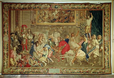 Louis XIV (1638-1715) visitant la manufacture des Gobelins, 15 octobre 1667 (tapisserie) - Charles Le Brun